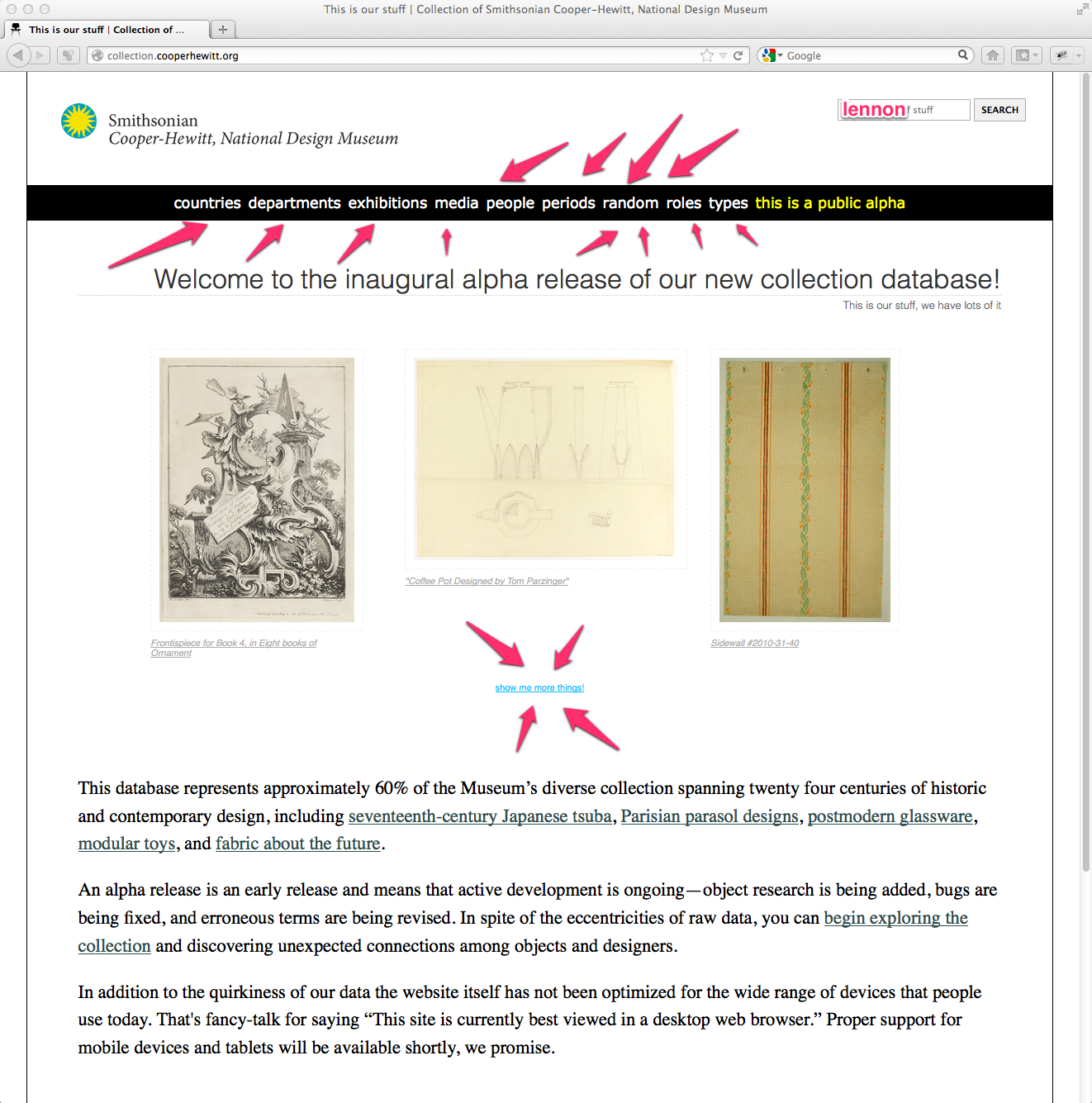 This is our stuff | Collection of Smithsonian Cooper-Hewitt, National Design Museum 10:2:12 11:24 AM